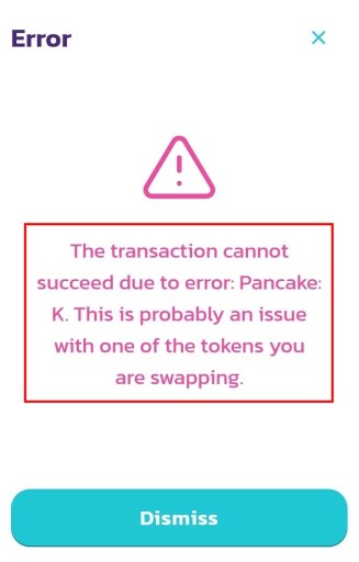 So beheben Sie „Pancake K” Fehler bei PancakeSwap