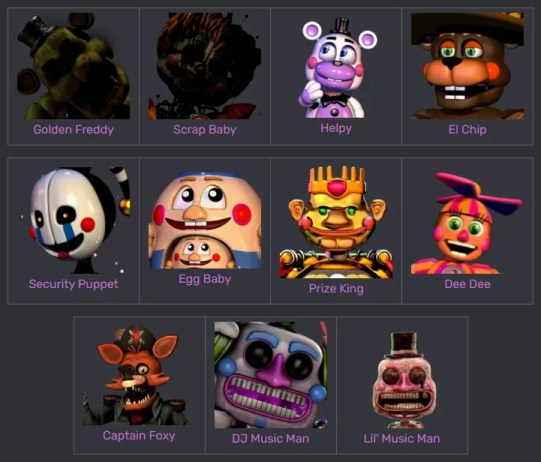 Five Nights bei Freddy’s Characters