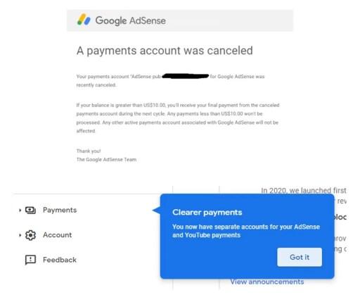So beheben Sie “Eines Ihrer Zahlungskonten wurde storniert” bei Google AdSense